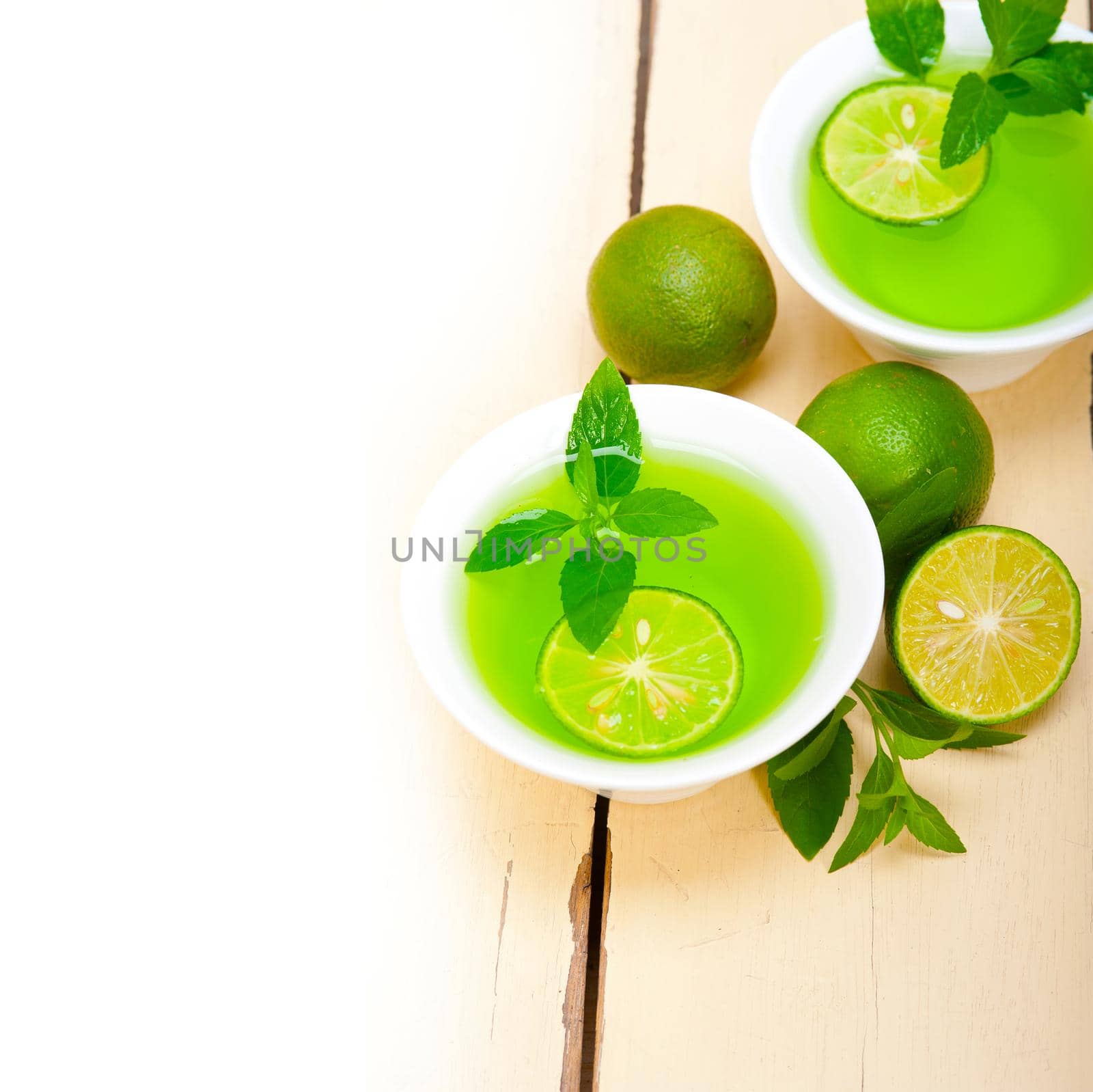 mint infusion tea tisane with lime by keko64