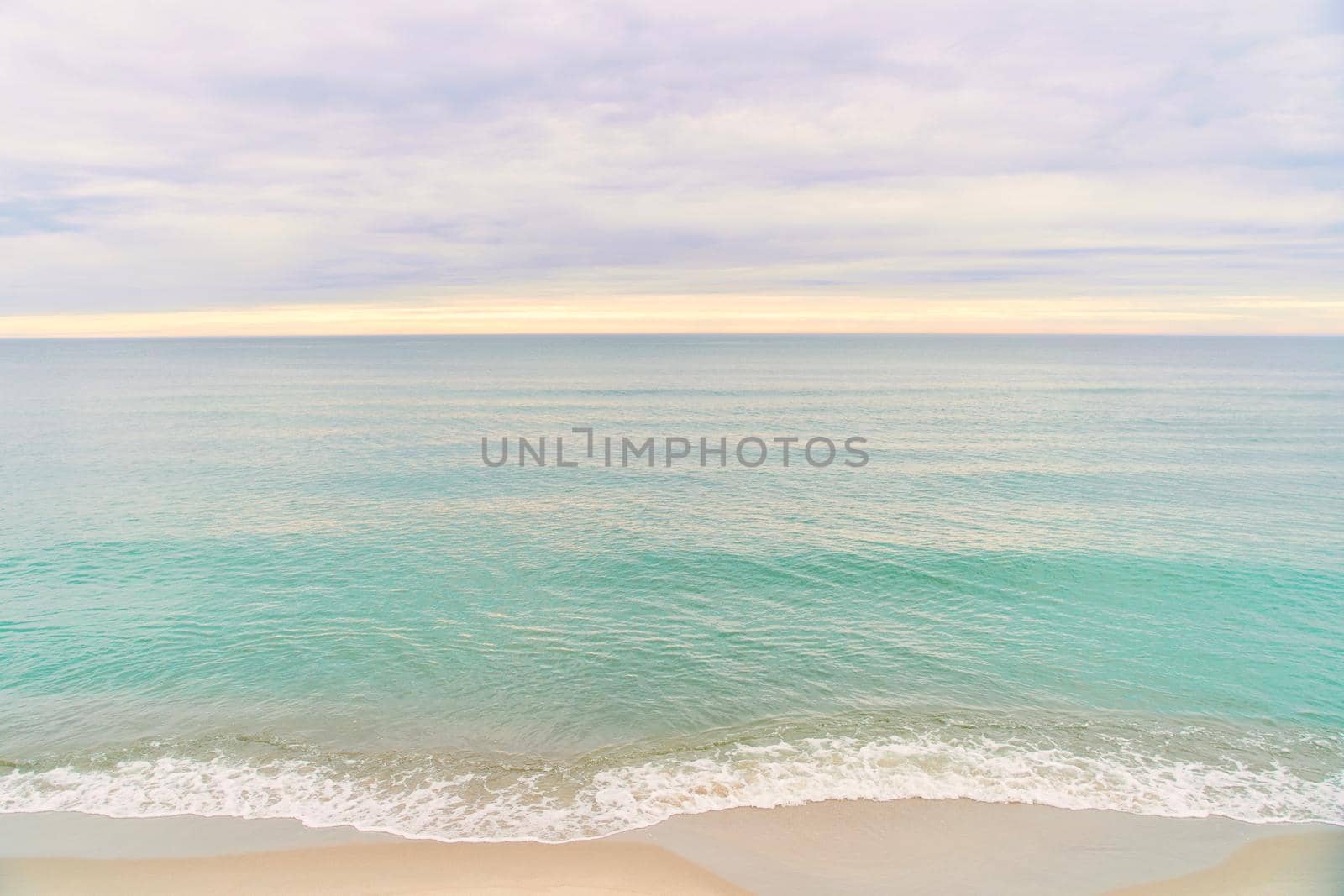 Baltic Sea. Beach in the village of Amber. Beach in Russia with a blue flag. Kaliningrad region.