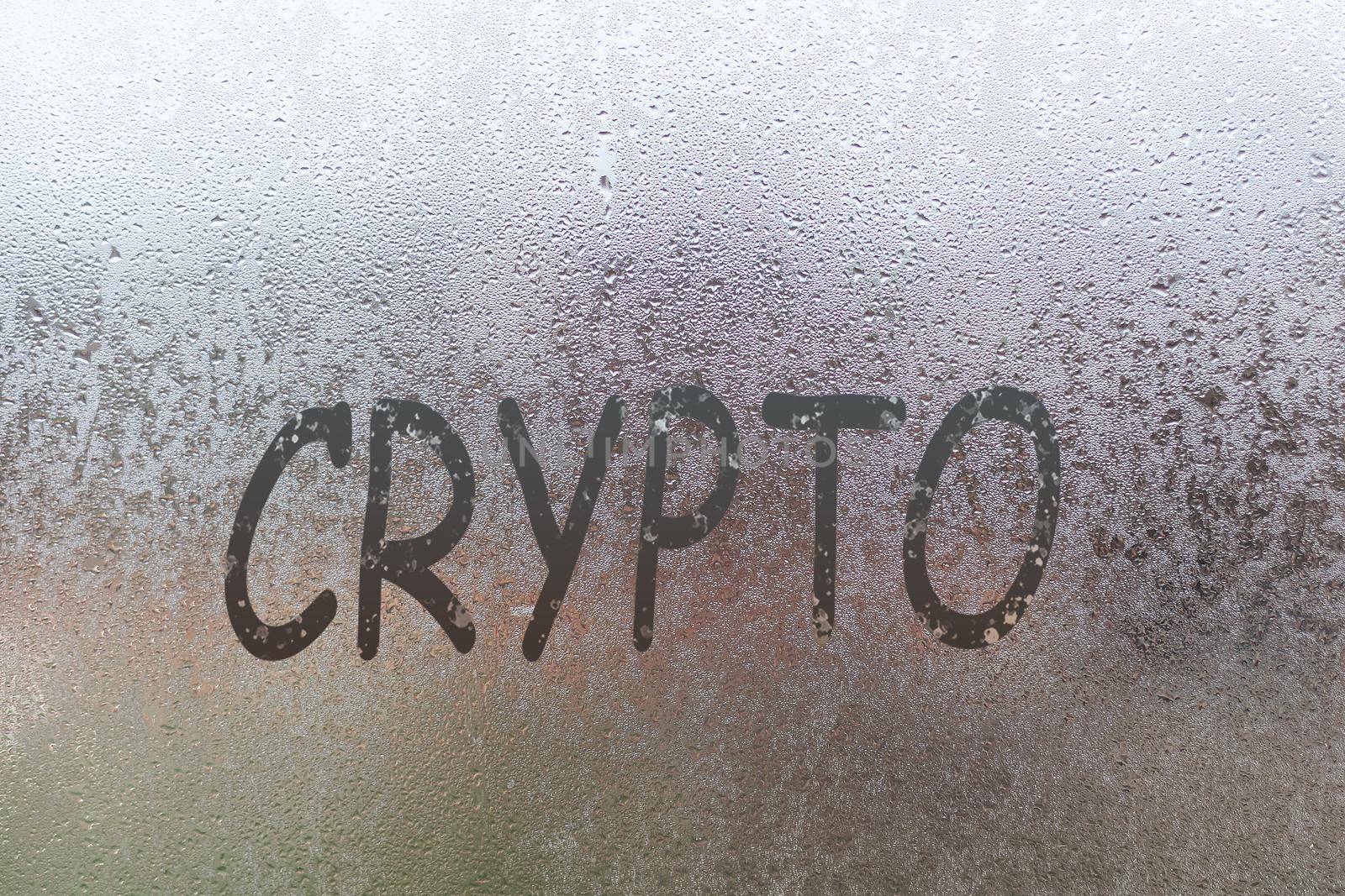 crypto handwritten on wet glass of night window by Andelov13
