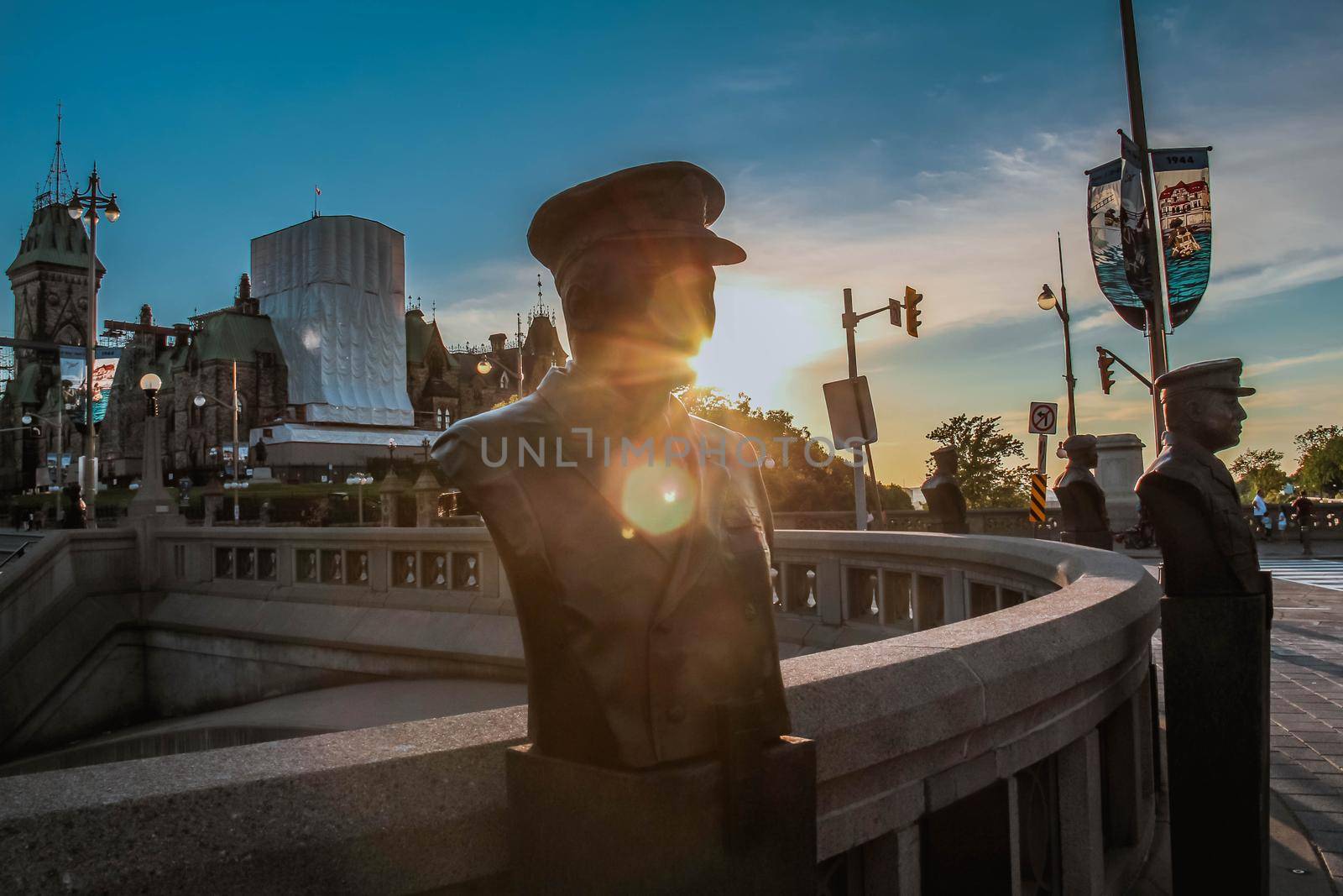 Ottawa, Ontario Canada - June 8, 2019: Bronze bust of Valiants Memorial hero Robert Hampton Gray situated in the downtown of Ottawa for his services as Canadian naval officer during World War II. by JuliaDorian