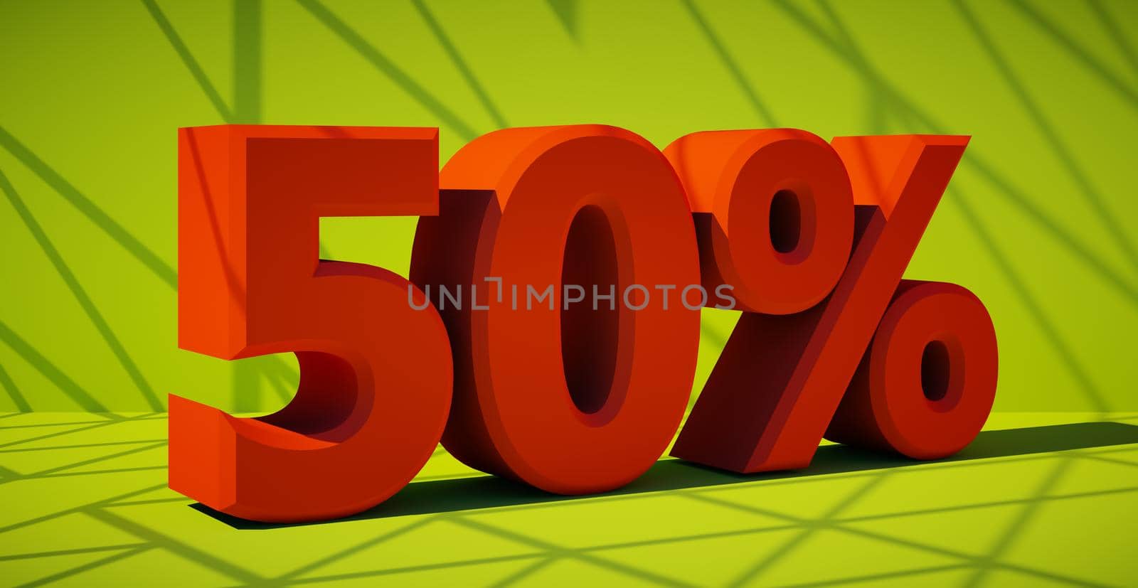 3D rendering of text fifty percent sale. by N_Design