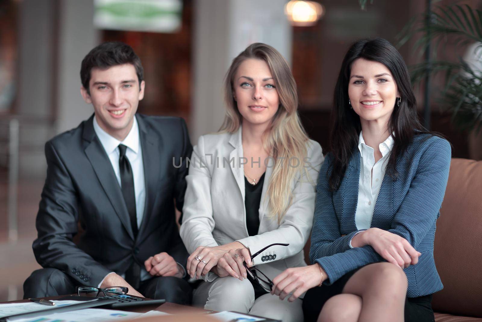 close up. a group of successful young business people