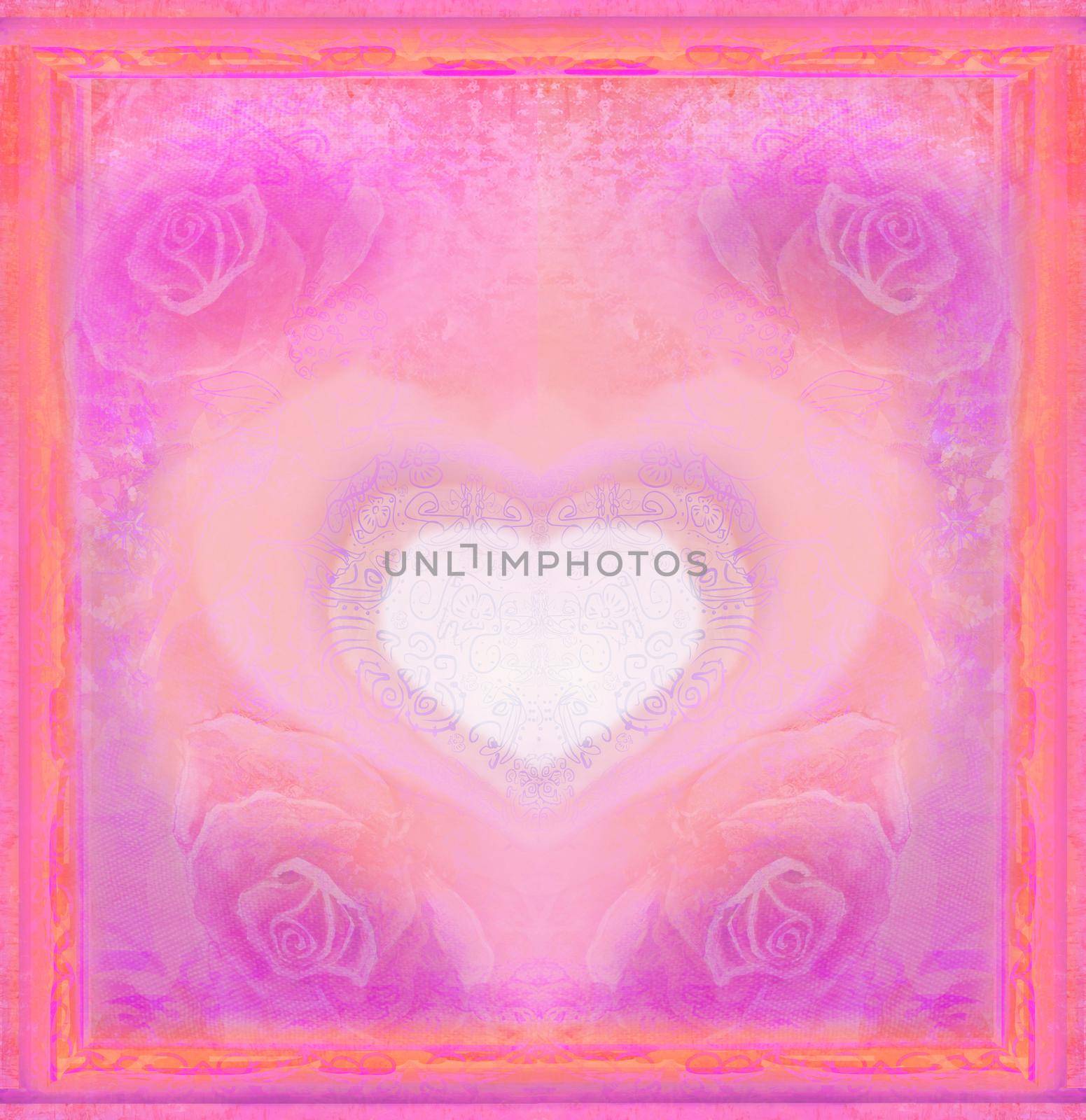 Heart with frame and copyspace for your text by JackyBrown