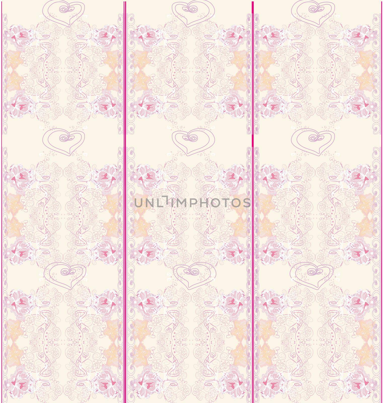 floral pink seamless patterns by JackyBrown