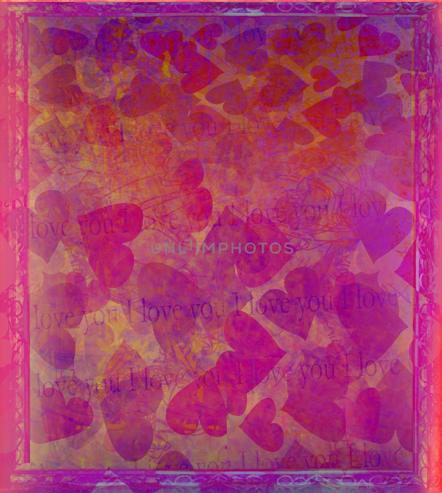 Valentine Hearts Abstract Background by JackyBrown