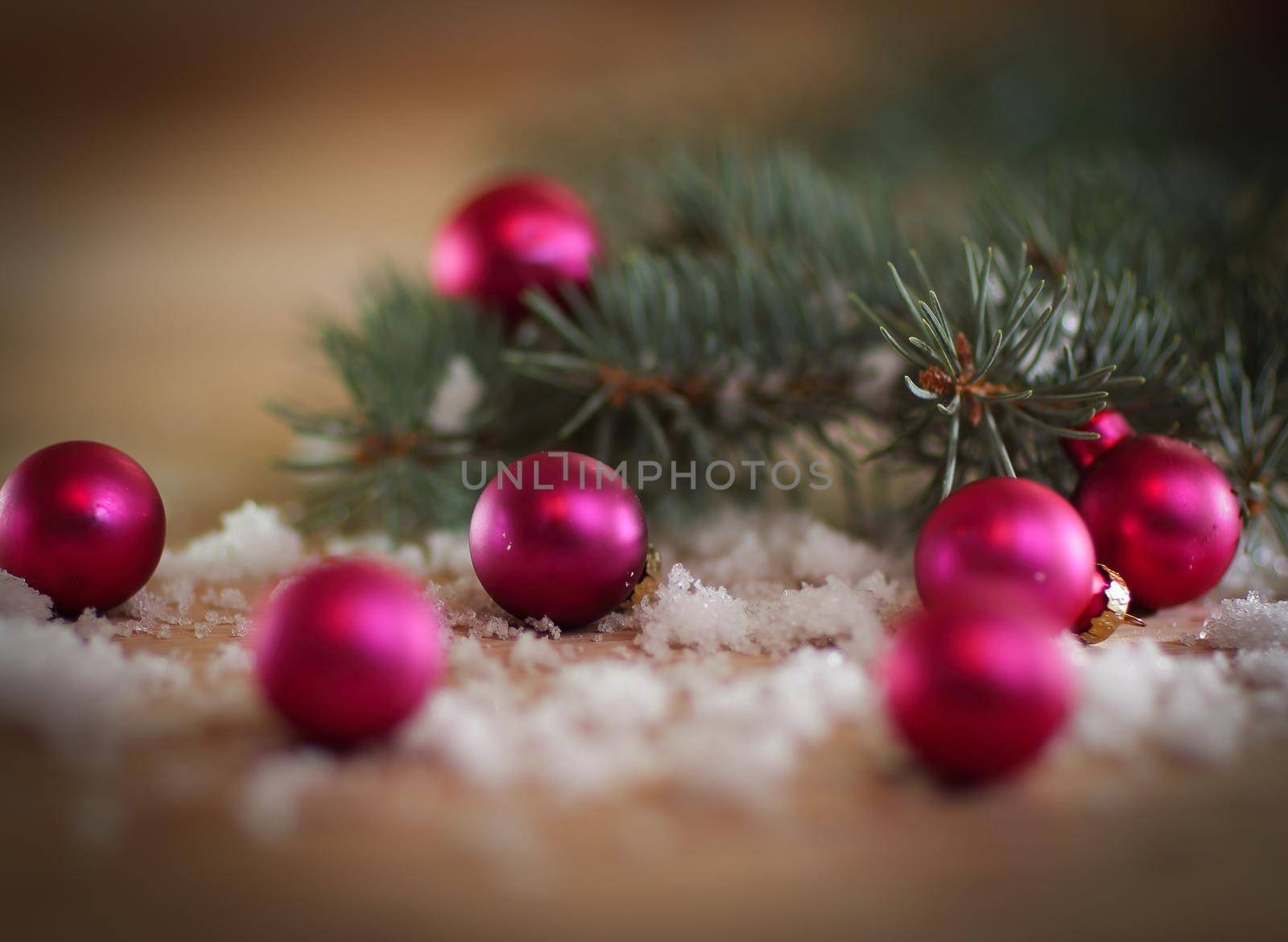 Christmas background.Christmas balls on a wooden table.photo with place for text