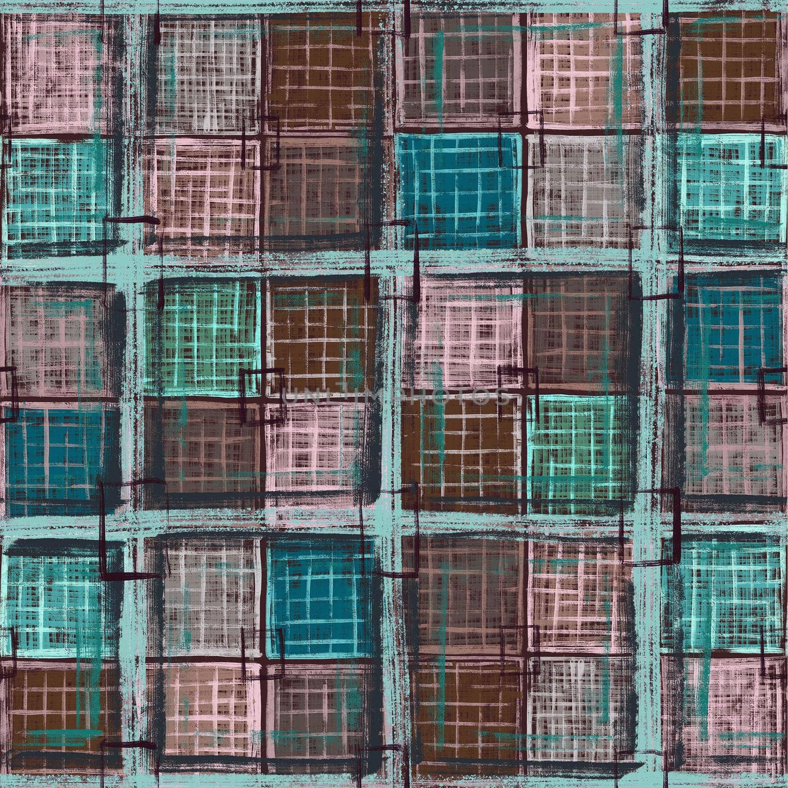 Seamless pattern. Abstract cage in the form of windows. by Manka