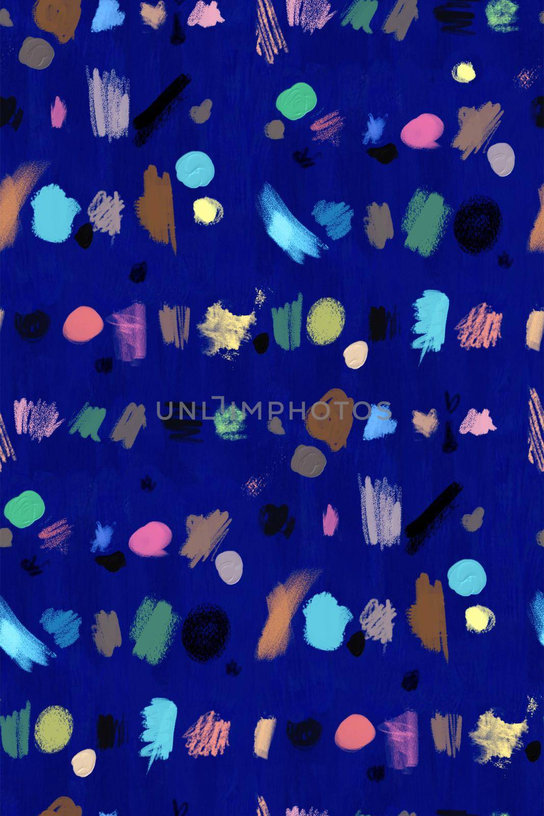 Seamless pattern. Brush strokes on a blue canvas. by Manka