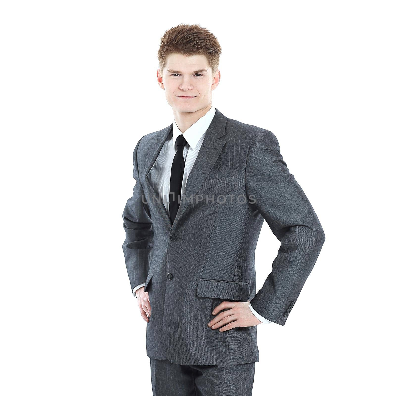 in full growth.portrait of a young professional.isolated on white