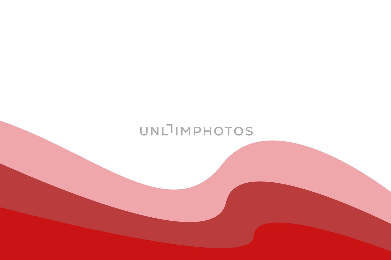 Waves on white background in three colours of red, format jpeg.