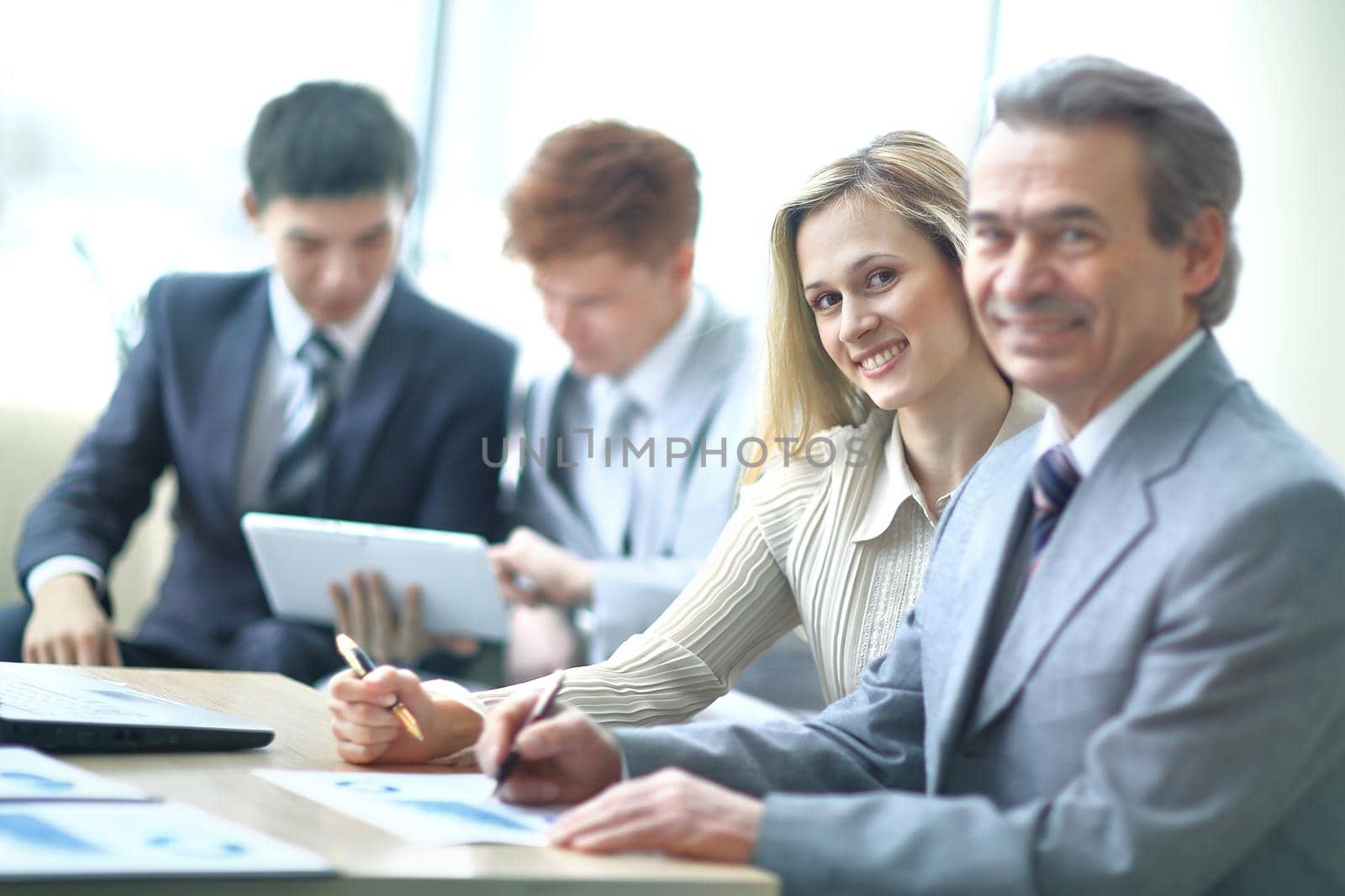 businessman and assistant in the workplace in the office.