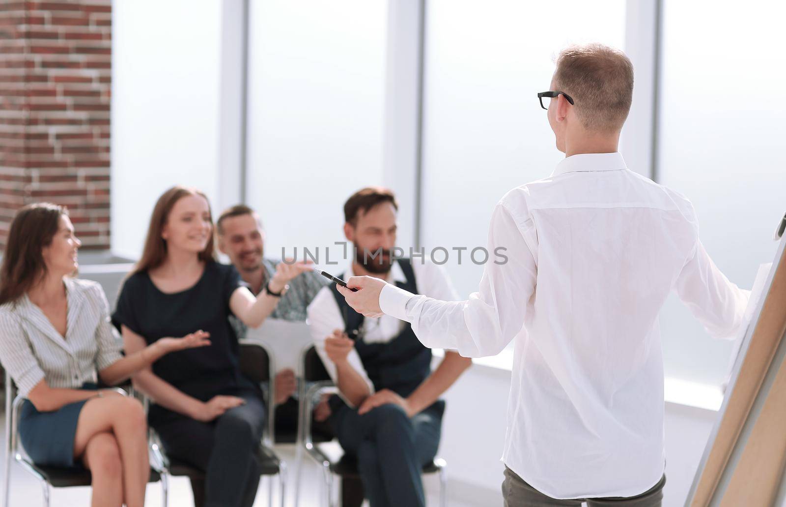 business team discussing a new business plan at a meeting in the office. business concept