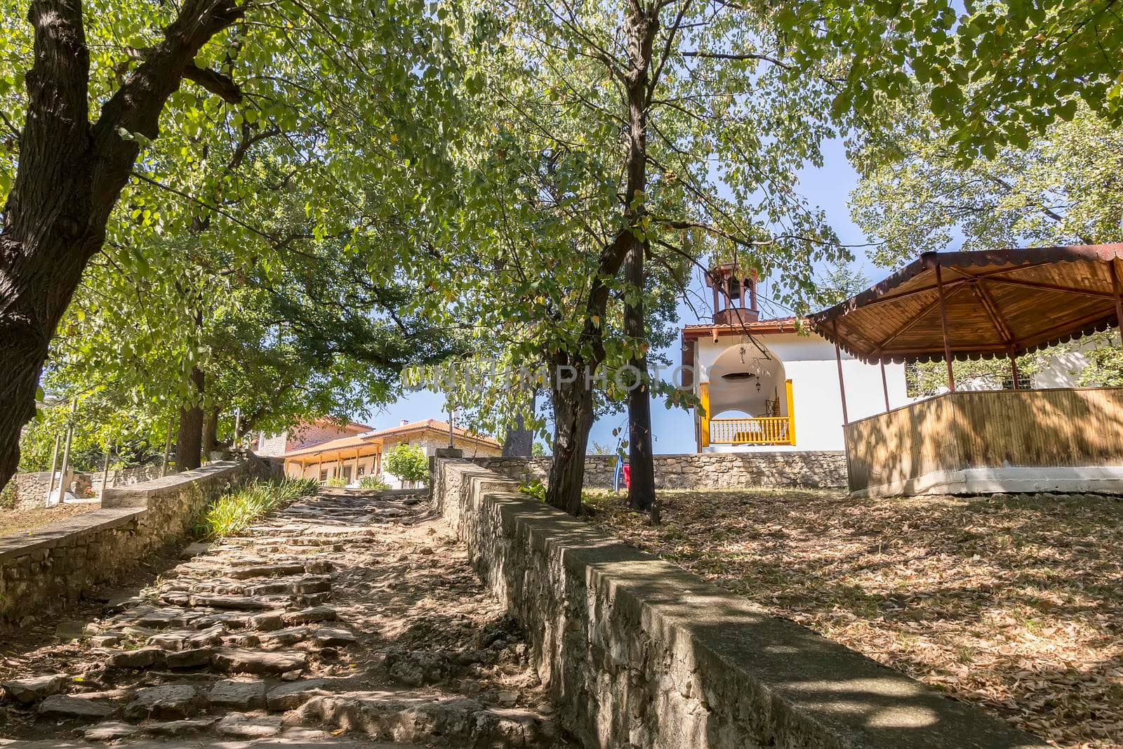 The courtyard of a monastery of Saint Athanasius, Bulgaria. The oldest active monastery in Europe