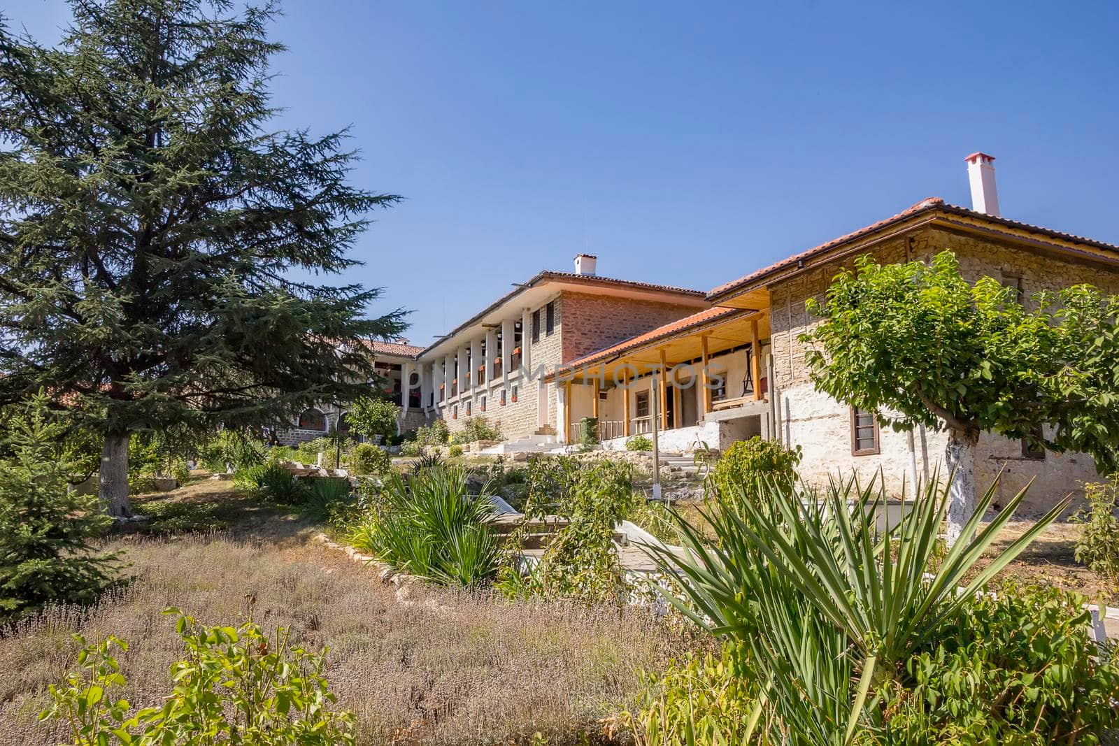 The courtyard of a monastery of Saint Athanasius, Bulgaria. The oldest active monastery in Europe