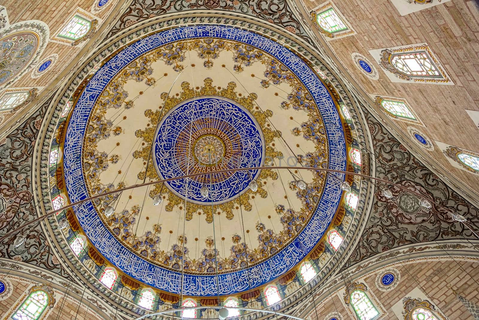 Edirne, Turkey. Old Mosque - Eski Mosque, the Mosque of Hamza Bey .Calligraphic inscriptions on the inside.