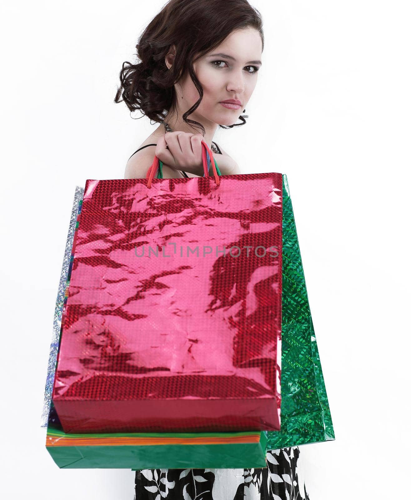 successful young woman with shopping.photo with copy space