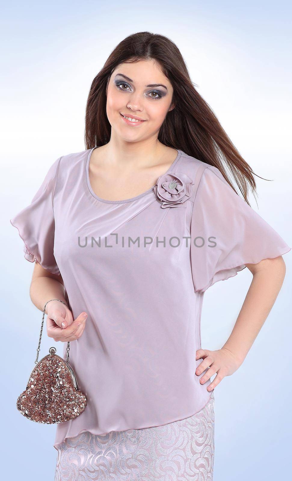close up.fashionable woman model in summer dress.plus size.