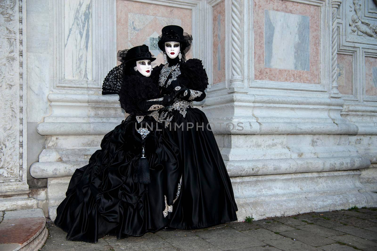 VENICE, ITALY - Febrary 21 2020: The masks of the Venice carnival 2020