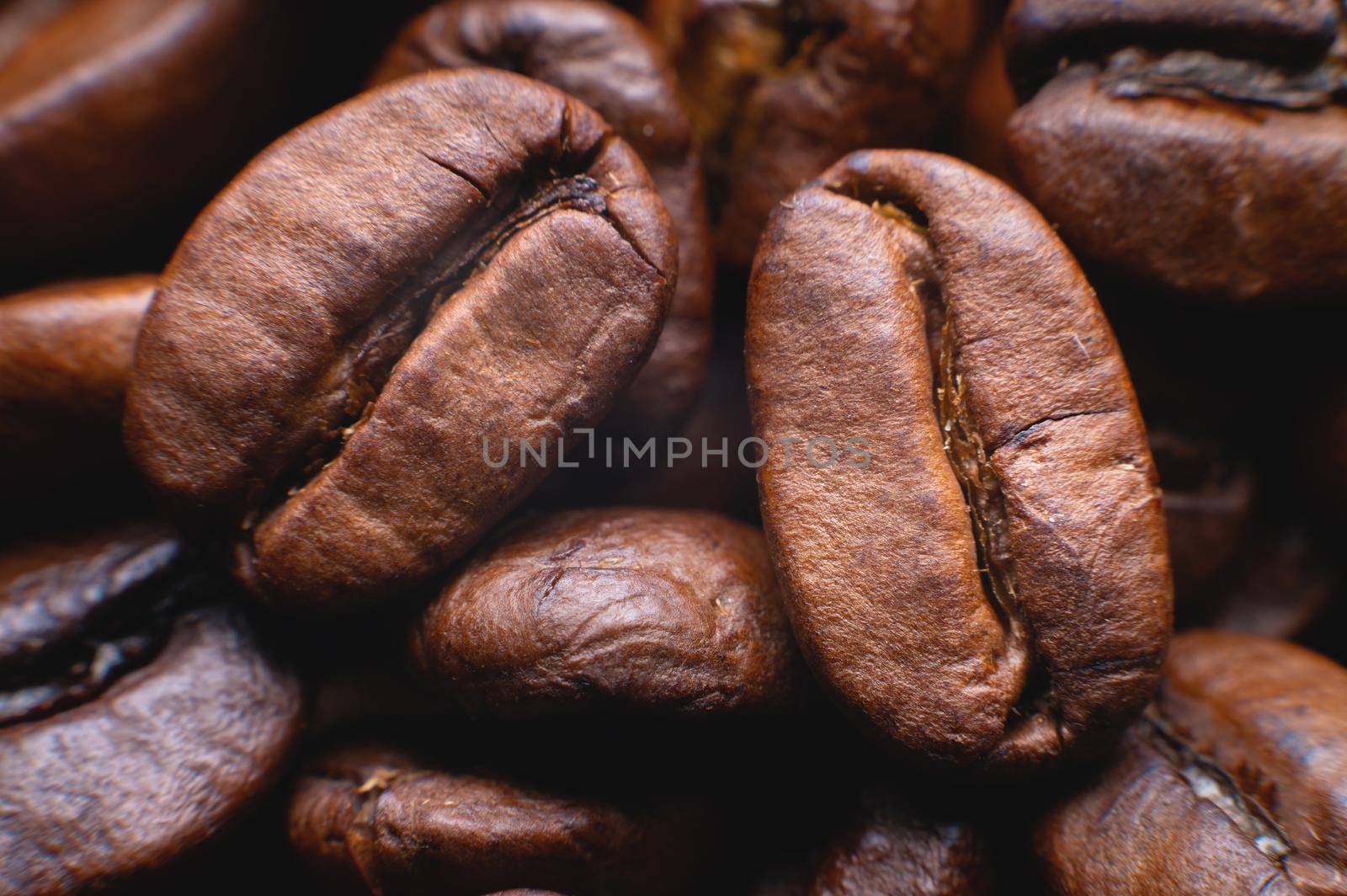 Extreme macro Coffee beans close up for background in shallow depth of field. macro photography by yanik88