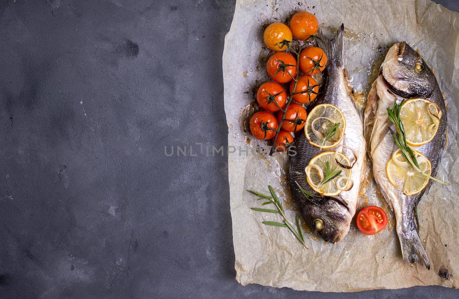 Baked fish background by its_al_dente