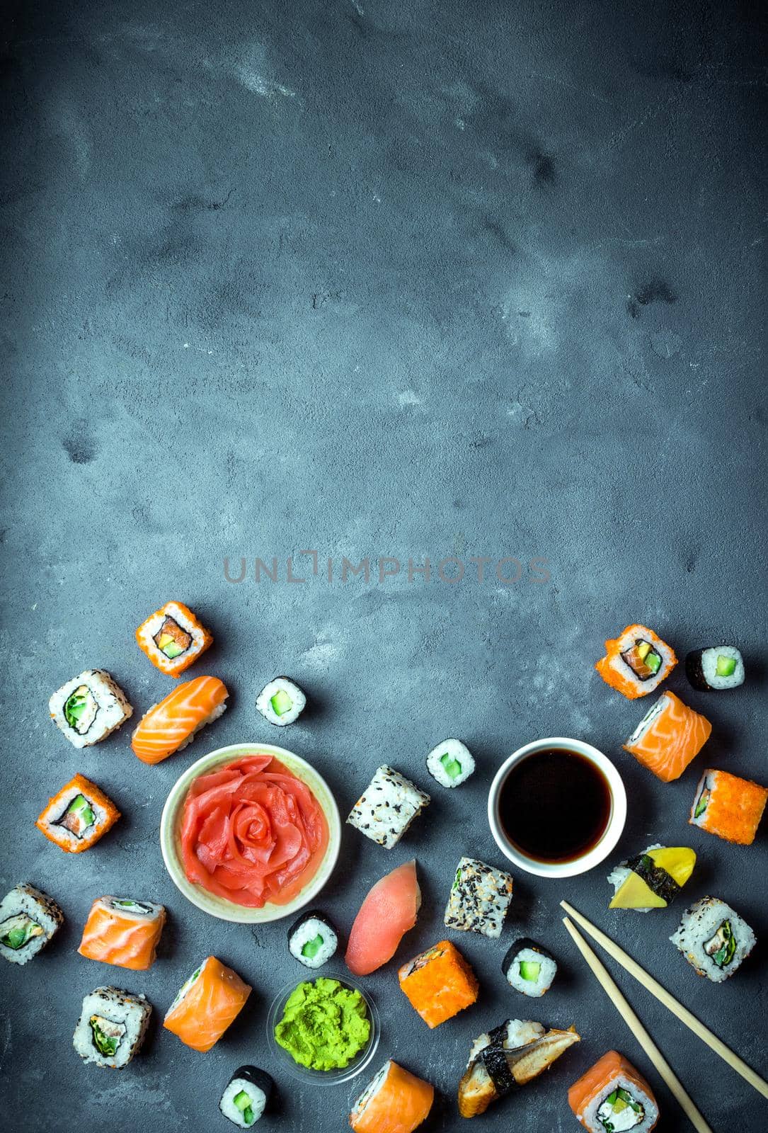 Japanese sushi background by its_al_dente