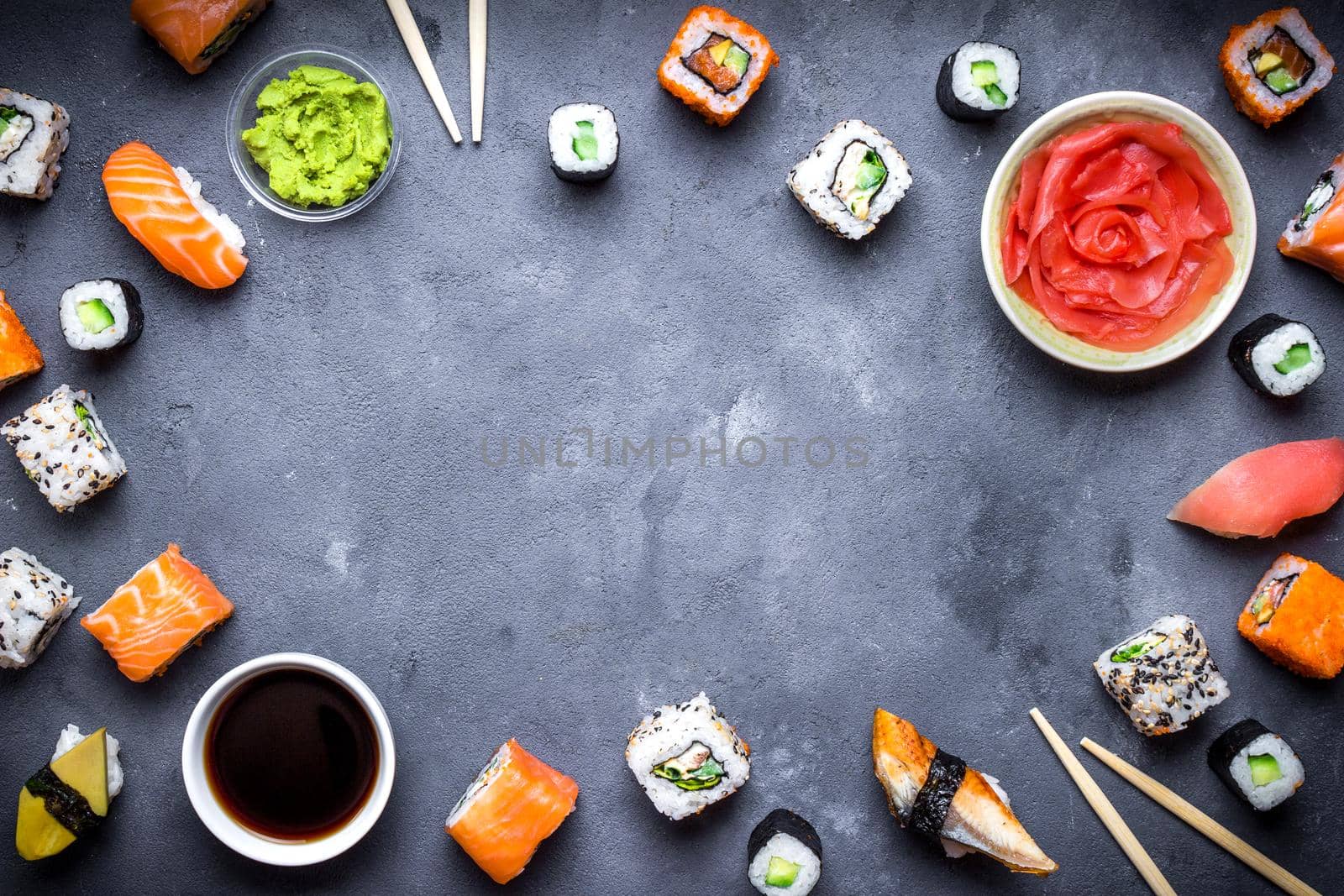 Japanese sushi background by its_al_dente