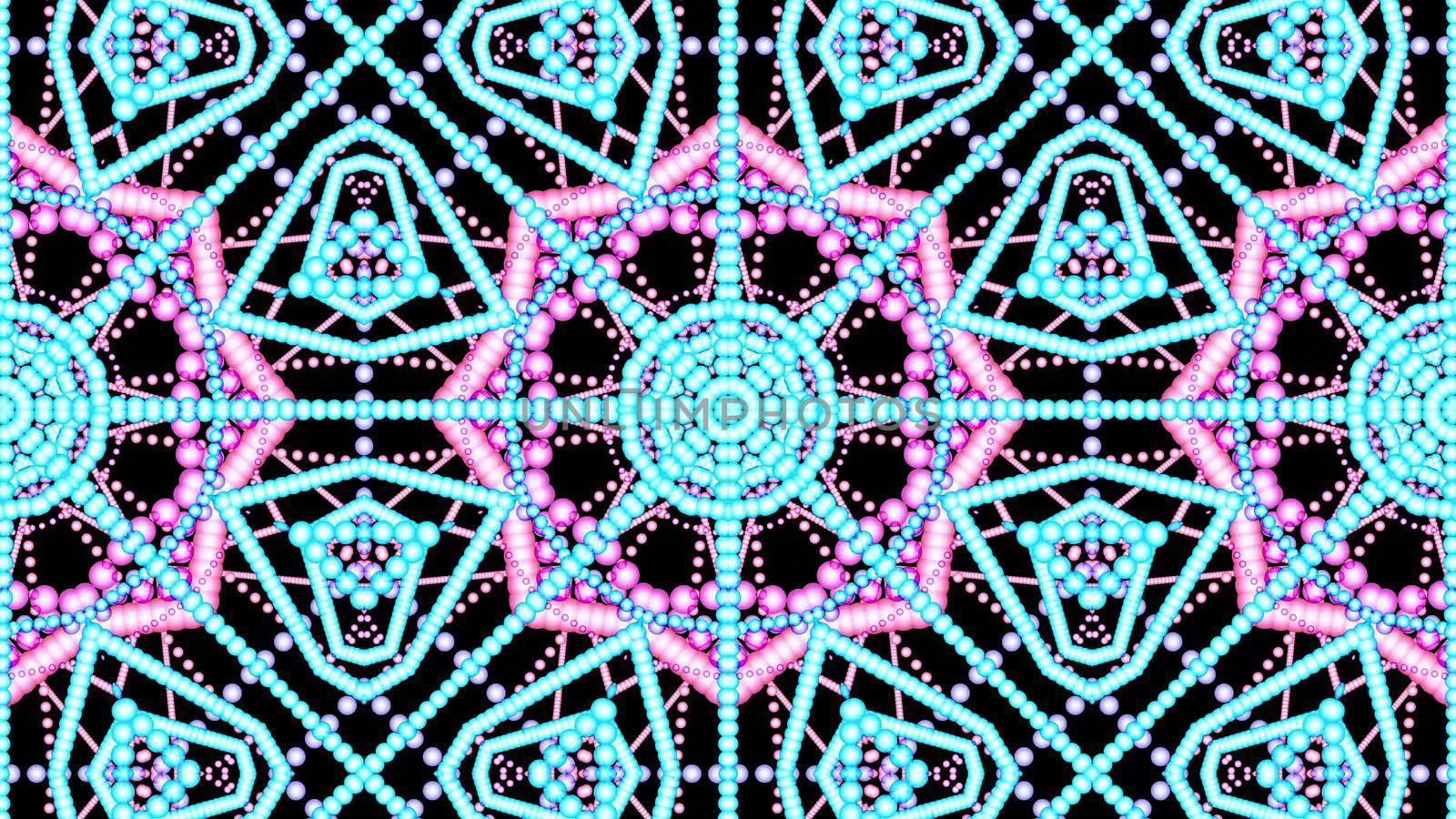 Round abstract geometric pattern. Mandala. Blue pattern on black background