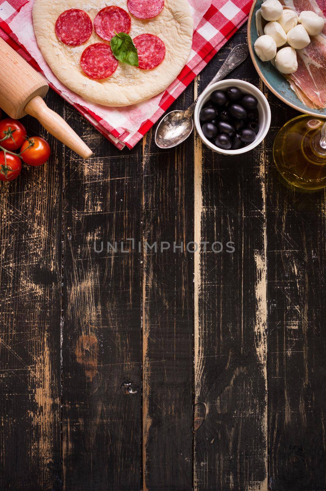 Pizza making background by its_al_dente