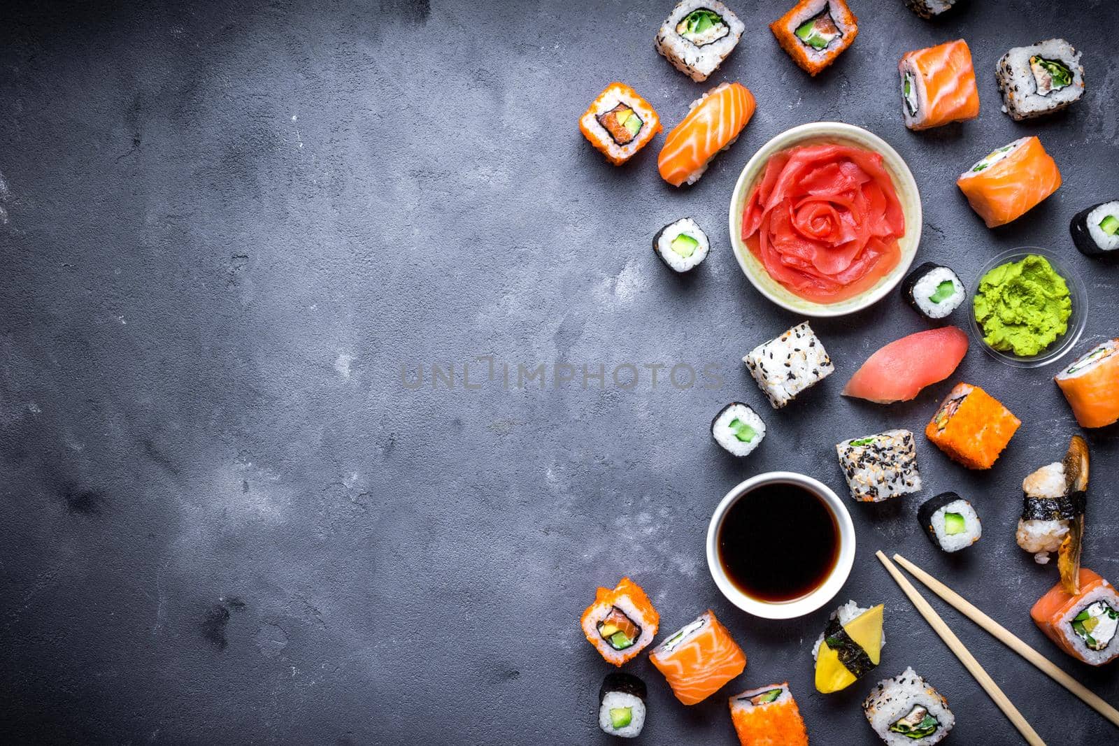 Japanese sushi background by its_al_dente