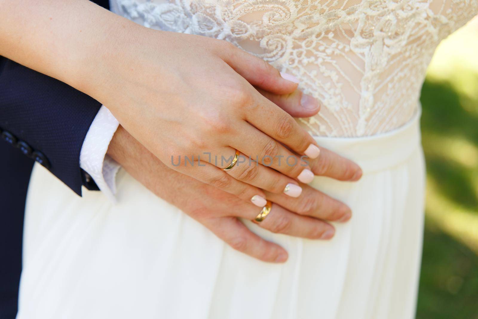 bride and groom holding hands by BY-_-BY