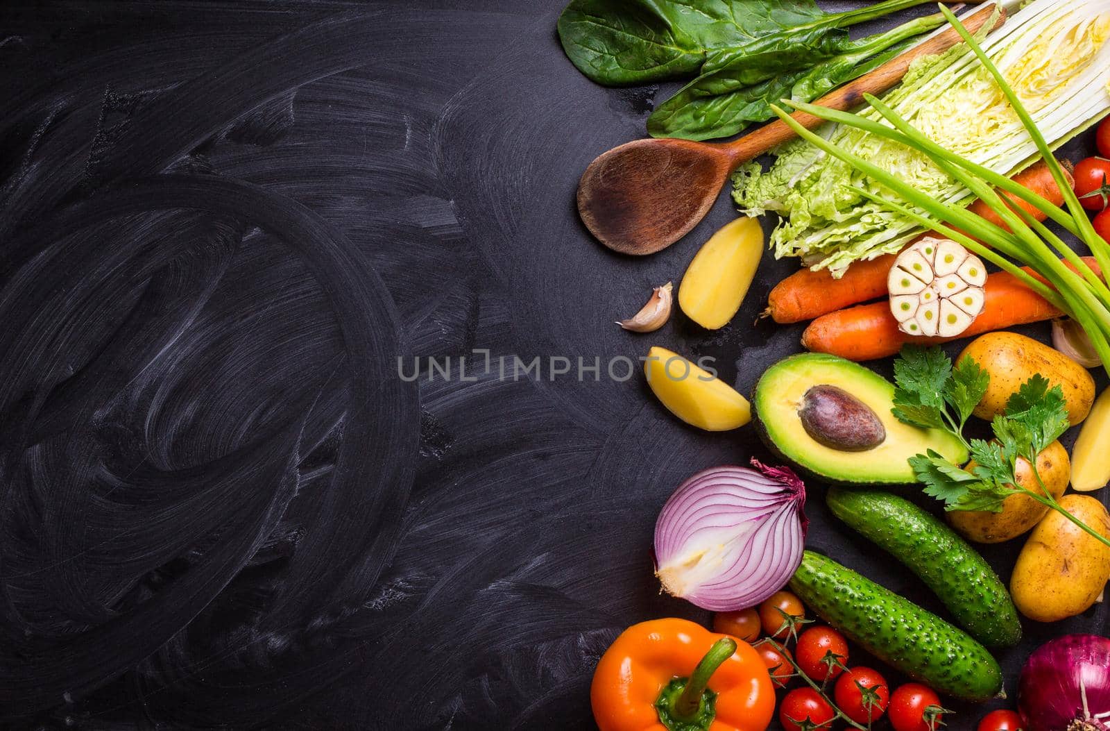 Food frame with vegetables by its_al_dente