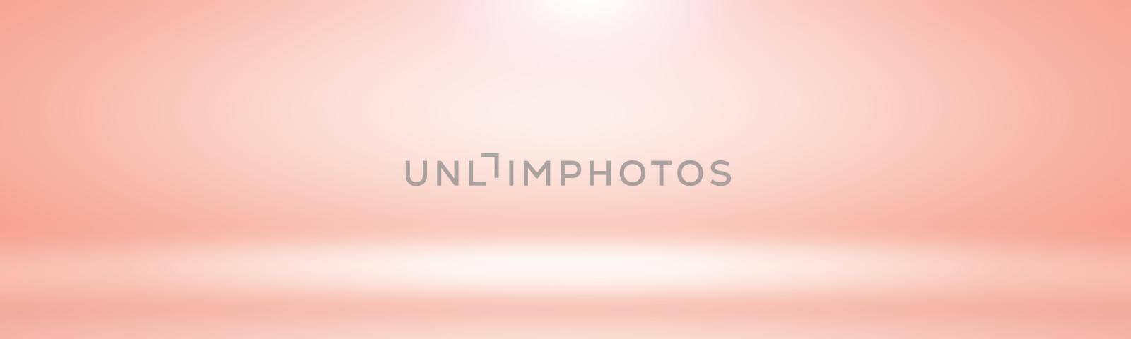 abstract blur of pastel beautiful peach pink color sky warm tone background for design as banner,slide show or others by Benzoix