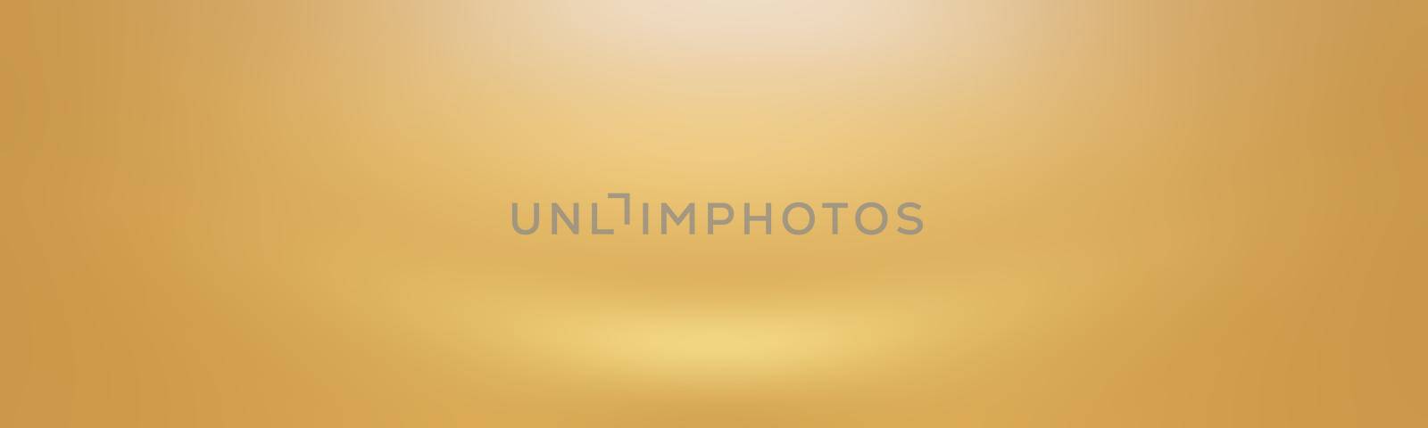 Abstract solid of shining yellow gradient studio wall room background. by Benzoix