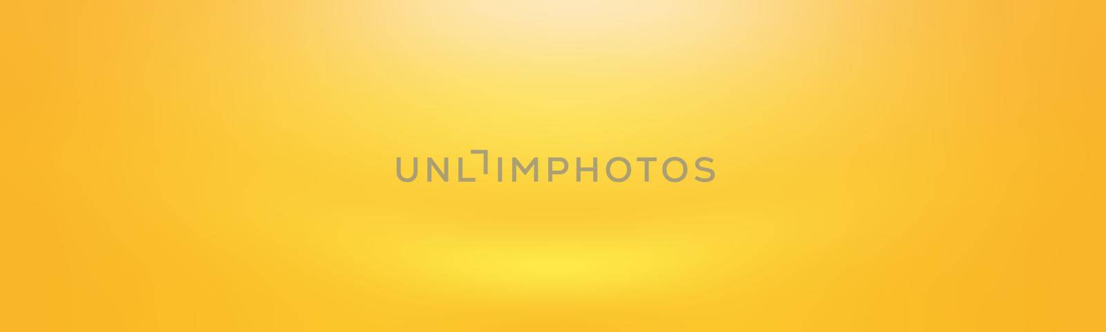 Abstract solid of shining yellow gradient studio wall room background. by Benzoix