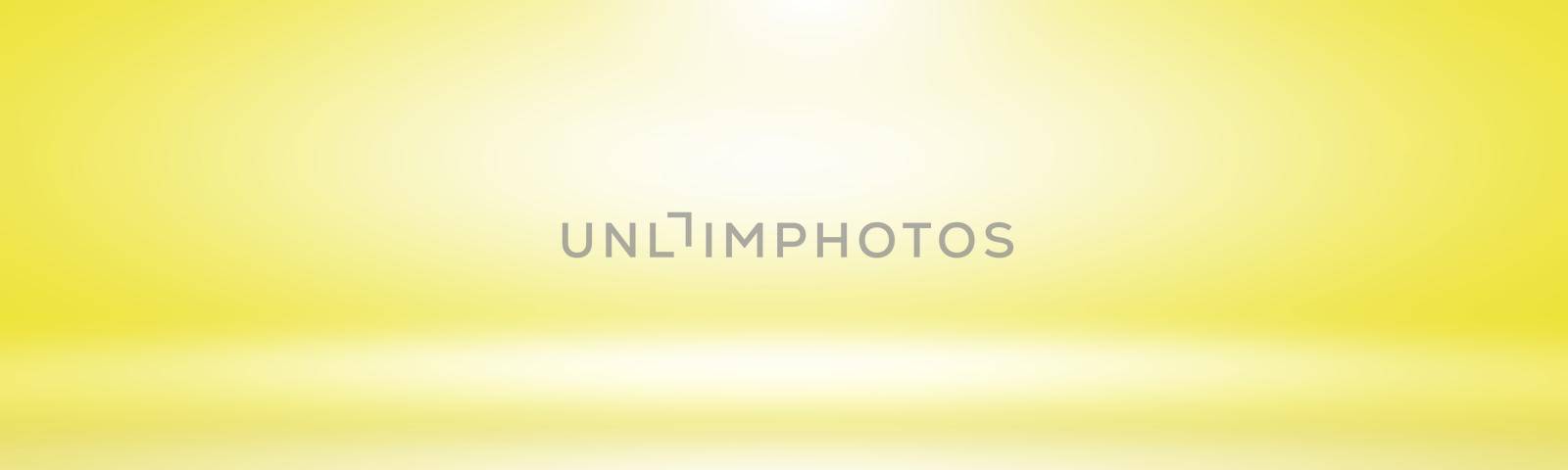 Abstract solid of shining yellow gradient studio wall room background