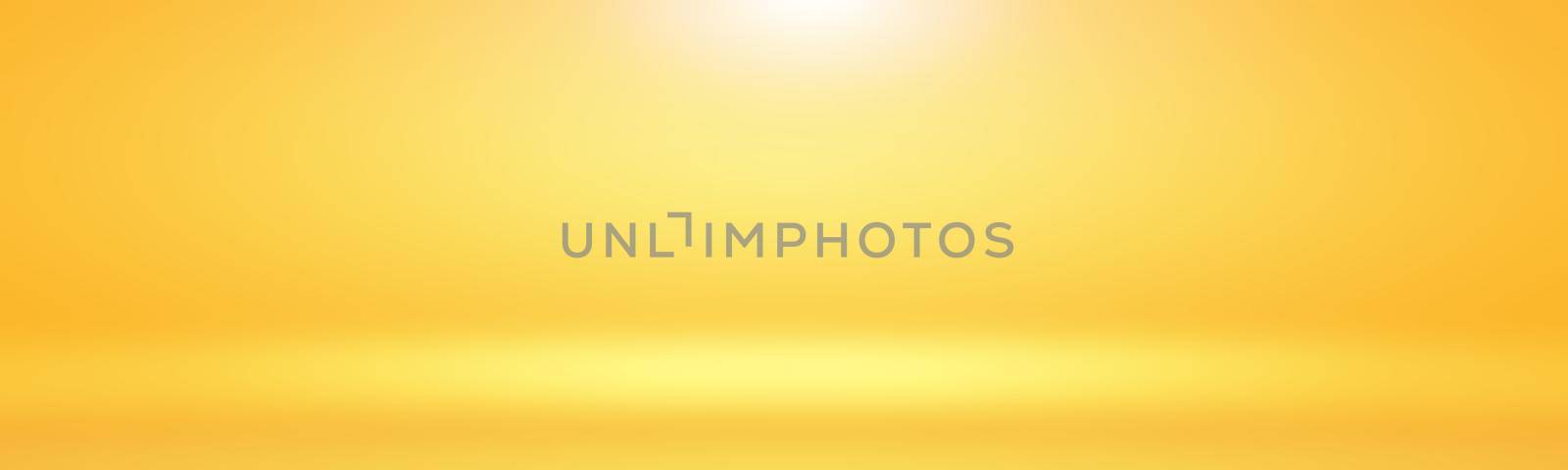 Abstract solid of shining yellow gradient studio wall room background. by Benzoix