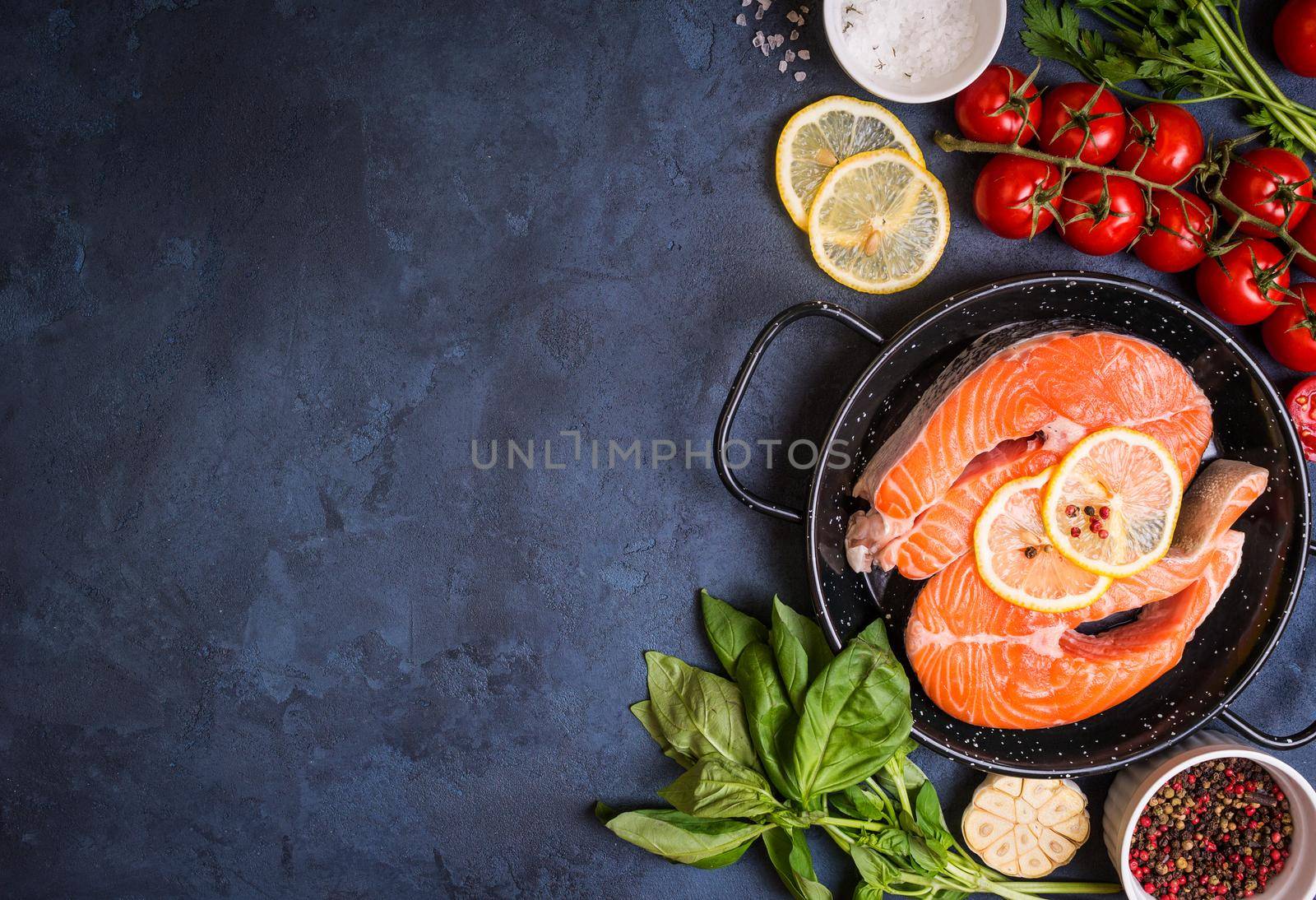 Fresh salmon steak background by its_al_dente