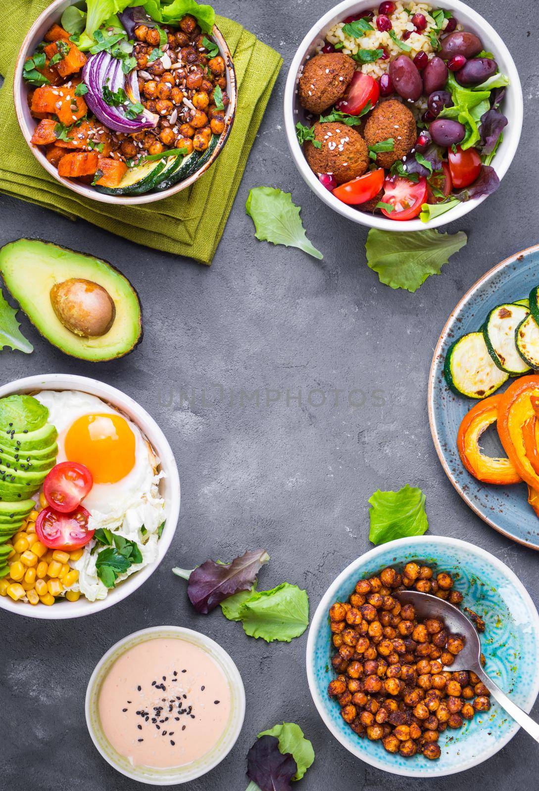 Buddha bowl salads background by its_al_dente