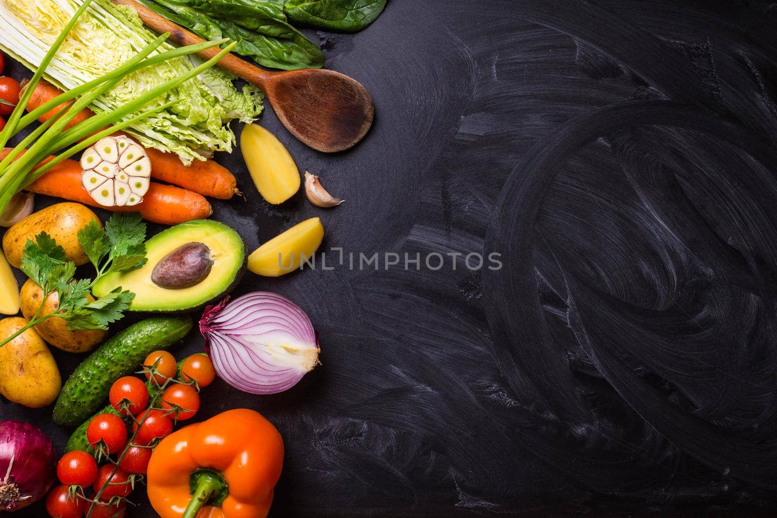 Food frame with vegetables by its_al_dente