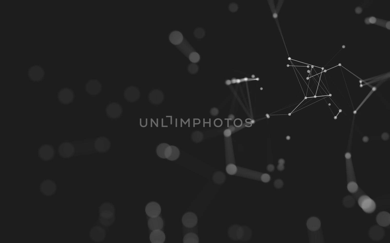 Abstract background. Molecules technology with polygonal shapes, connecting dots and lines. Connection structure. Big data visualization. 