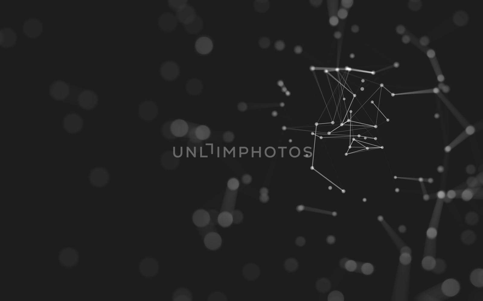 Abstract background. Molecules technology with polygonal shapes, connecting dots and lines. Connection structure. Big data visualization. 