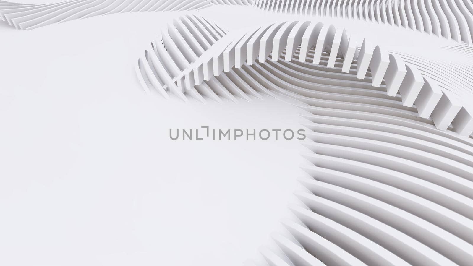 Abstract Curved Shapes. White Circular Background.  by teerawit