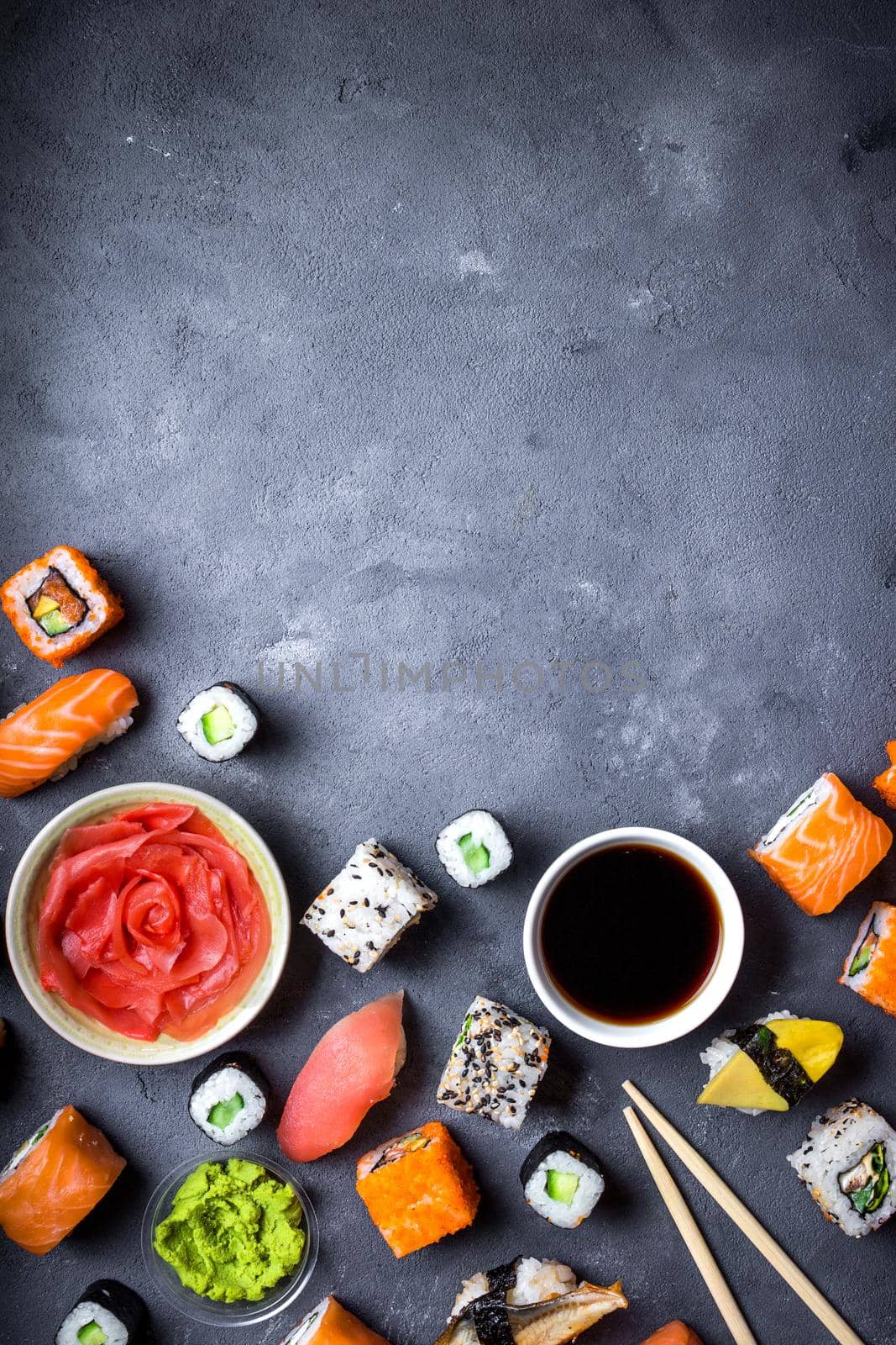Japanese sushi background by its_al_dente
