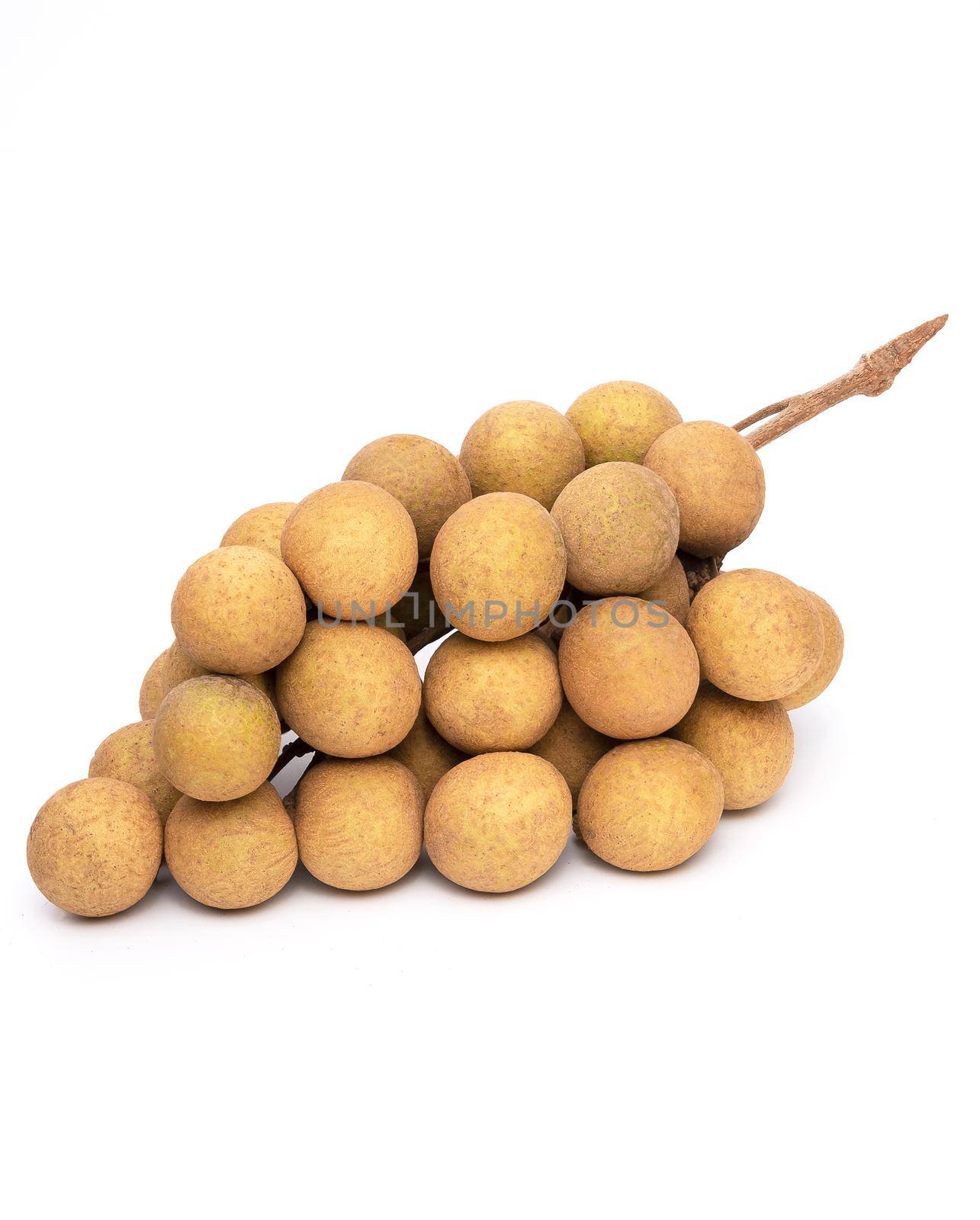 Longan. fresh longan isolated on white background. Fresh longan thai fruit. by TEERASAK