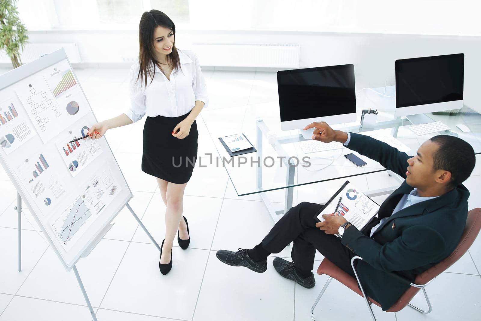 business partners discussing a new financial strategy.photo with copy space