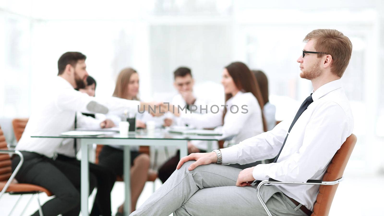 successful businessman sitting in his office.business concept.