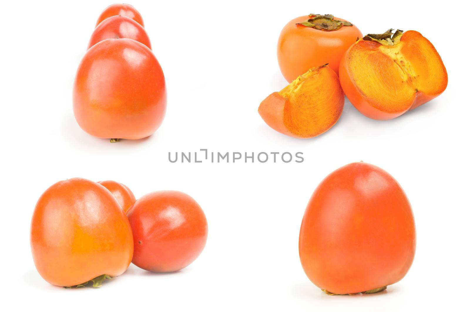 Collection of persimmon over a white background by Proff