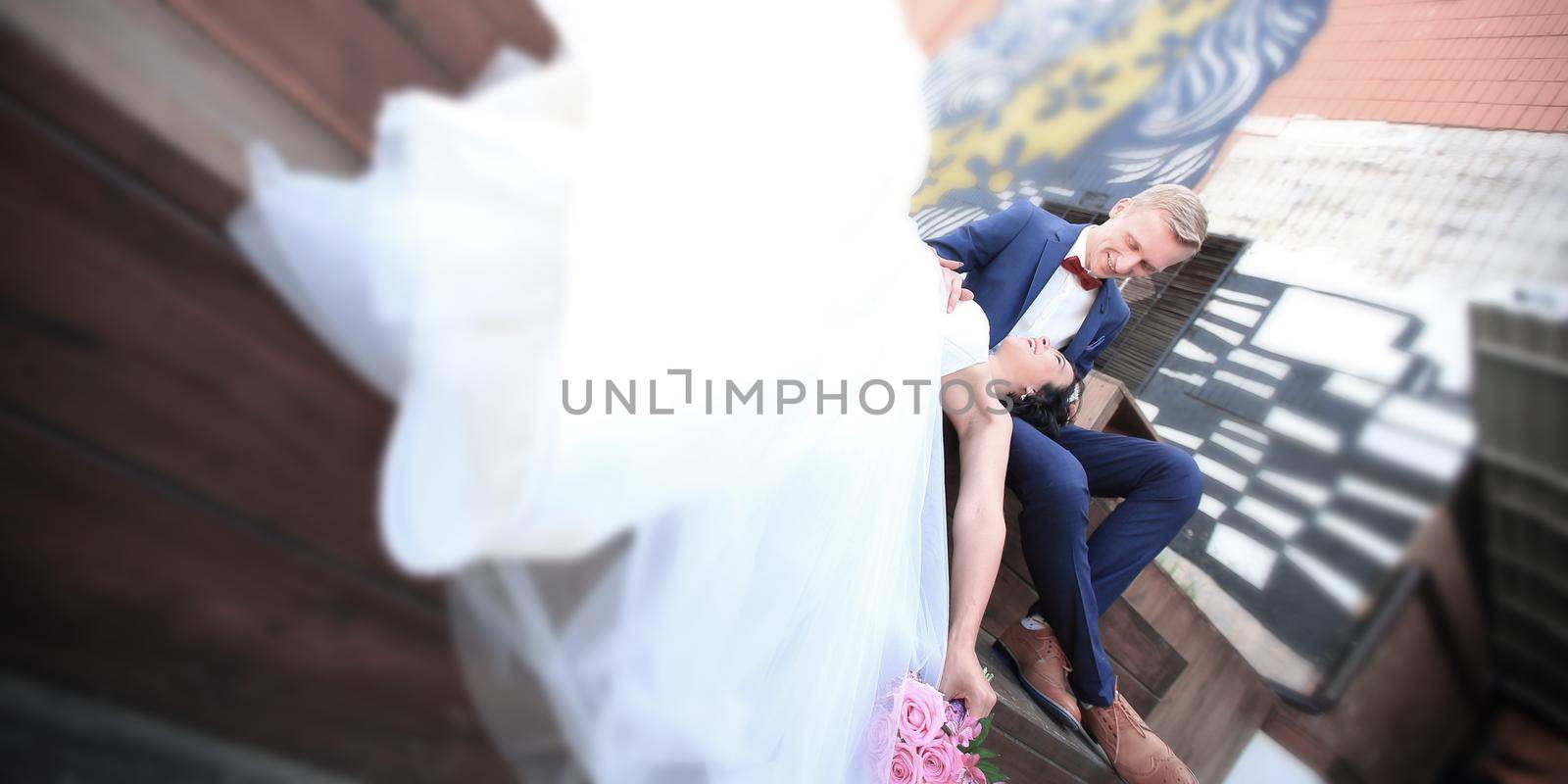 concept of family happiness.loving couple on the wedding day by SmartPhotoLab