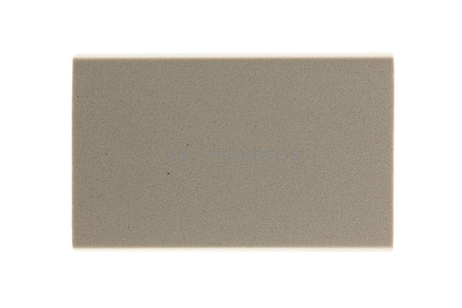 Sample of artificial stone isolated on a white background. Top view.