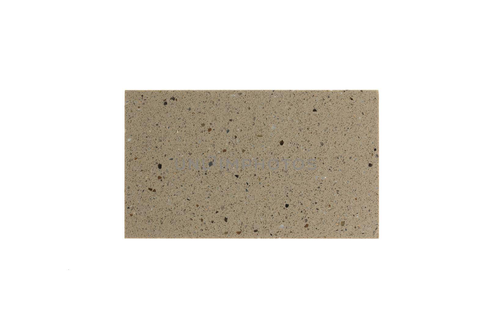 Sample of artificial stone isolated on a white background. Top view.